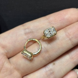 Customizable Hypoallergenic 18K <b>Solid</b> Gold Classic Wedding Engagement Stud Earrings IGI Certified CVD HPHT Radiant Cut Diamond - Product Image 2