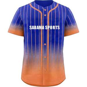 Dernier design de maillot de baseball pour hommes à prix avantageux, couleur unie, taille personnalisée, maillot de baseball en sublimation - Product Image 1