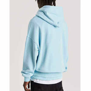 Sweat à capuche personnalisé en gros, vierge, épais, 100 % coton molletonné, respirant, décontracté pour homme - Product Image 6