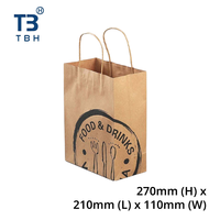 Bolsa de papel con asa retorcida, 270x210x110mm, para compras, comerciantes, proveedor de embalajes, suministro OEM, de vendedor líder en Malasia