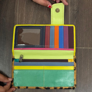 กระเป๋าสตางค์หนังรีไซเคิล RFID ระดับไฮเอนด์สำหรับผู้หญิงกระเป๋าคลัทช์หนังหลากสีติดทนนานแบบเปิด/พับได้ - Product Image 6