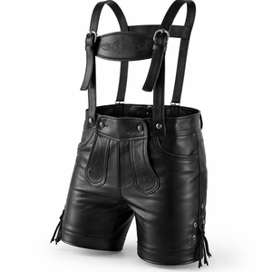 Lederhosen de Cuero Negro Premium al por Mayor - Tallas y Diseños Personalizados Disponibles Directamente del Proveedor de Fábrica - Product Image 3