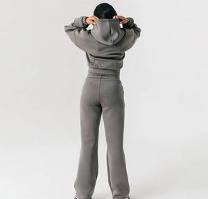 Conjunto Deportivo de Pantalones Acampanados para Mujer, Diseño Personalizado Vintage de Invierno, 100% Algodón, Ropa de Mujer de Primera Calidad, Conjuntos Femeninos - Product Image 5