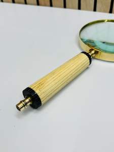 Lupa de mano de latón de 4'' con mango de hueso |   Lupa óptica de cristal vintage (no plegable) - Product Image 2