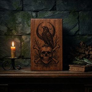 Natural Wood <b>Memorial</b> Urn Engraved Cremation Keepsake <b>Box</b> Rustic Funeral Tribute Case - Product Image 6