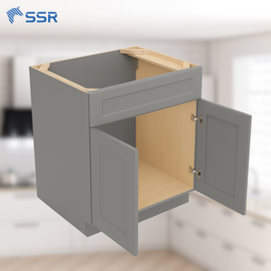 SSR Modern Base Cabinet with Double Doors Painted MDF Doors Particleboard Carcase for Kitchen Use - Product Image 1