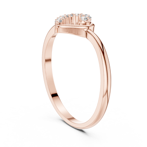 Anillo de oro macizo de 14k para mujer con diamante de corte redondo minimalista en forma de corazón, ideal para regalo, compromiso, aniversario, boda. - Product Image 6