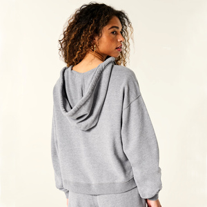 PERFECT INDUSTRY New Style Women's Hoodie Oversize <b>Pullover</b> Sweatshirt Custom Logo <b>Jumpers</b> Cotton French terry Cropped Hoodie - Product Image 2
