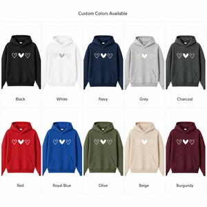 Custom Women Oversized Pullover Hoodie <b>Heart</b> Print Casual Fleece Polyester <b>Sweatshirt</b> Front OEM ODM Private Label Wholesale - Product Image 5