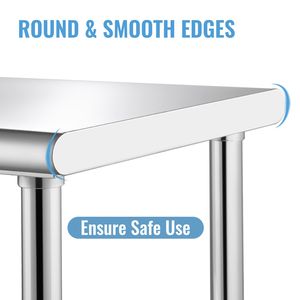 Heavy Duty 30 X 30 X 36 Inch Stainless Steel <b>Prep</b> <b>Table</b> 800lbs Load Capacity Commercial <b>Kitchen</b> Steel Worktable Adjustable - Product Image 3