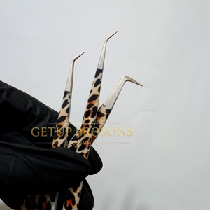 Pince à épiler pour cils Getup Brosons Impex, en acier inoxydable, à pointe lisse argentée, de précision, pour revêtement de papier personnalisé, longueur 45 mm / 90 degrés - Product Image 4