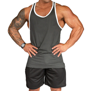 Camisetas sin mangas de algodón y poliéster con cuello redondo para adultos, con diseño sólido, chaleco de gimnasio, camiseta deportiva, camiseta atlética para hombre. - Product Image 3