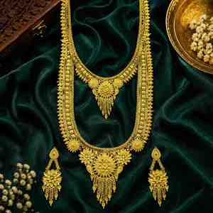 Juego de Collares de Novia Chapados en Oro de 14K, 18K y 24K, Joyería de Moda, Diseño Tradicional, Venta al Por Mayor - Product Image 1