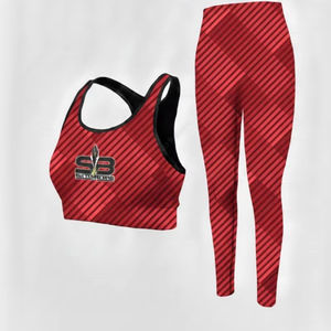 Ensemble de yoga pour femmes, meilleure qualité, texture unie, impression numérique, 2 pièces, respirant, taille haute, col montant, manches trois quarts - Product Image 1