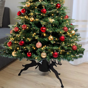Christmas <b>tree</b> <b>stand</b>, large, steel, black reindeer - Product Image 1