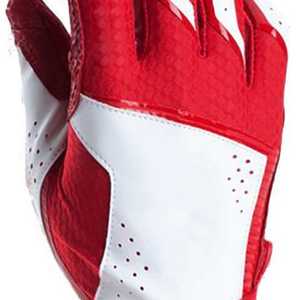 <b>Red</b> Full Finger Baseball Batting Gloves Breathable Leather Pitcher Non-Slip Right-Handed Adult Hook and Loop Closure - Product Image 4