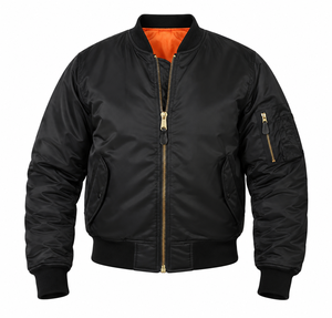 Flight Bomber <b>Jacket</b> Greek Wear Sorority Products Lightweight Full Zip Ribbed Collar Casual Outerwear - Product Image 1