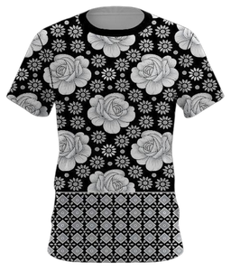 T-shirt tricoté grande taille motif tatouage polynésien, imprimé tribal, design Tapa Maori Samoan, respirant, écologique, collection Printemps - Product Image 6