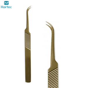 Durable Stainless Steel Beauty Tools with Low MOQ Best Quality High Precision Gold-Plated Eyelash Extension Tweezers Set - Product Image 5