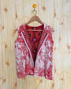 Gilet brodé Phulkari fait main, veste traditionnelle punjabi bohème pour femmes, style vintage, veste brodée Phulkari - Product Image 2