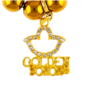 Women's Gold <b>Beaded</b> <b>Bracelet</b> with Golden Soror Charm Elegant Fashion Jewelry Stretch Bead <b>Bracelet</b> Gift Accessory - Product Image 6