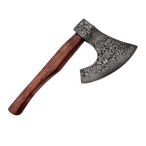 Handmade Industrial Grade Damascus Steel <b>Axe</b> <b>wood</b> Handle Survival Leather Hatchet Forged Artisan <b>Axe</b> - Product Image 1