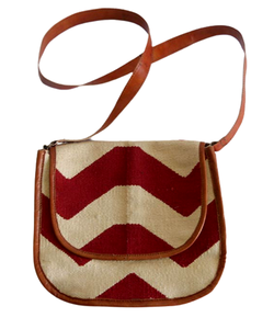 Sac de voyage classique en coton tissé à la main blanc et marron pour homme, avec fermeture à cordon, idéal pour l'école - Vente en gros - Product Image 3