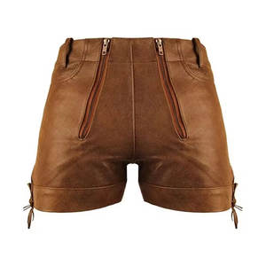 Shorts en cuir décontractés pour hommes avec intérieur doux et design fonctionnel - Product Image 1