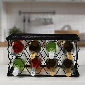 Moderno Estante Organizador de Vino de Alambre de Hierro con Ruedas y Parte Superior Plana para Encimera de Cocina, Soporte Duradero Independiente para Exhibición de 8 Botellas de Vino - Product Image 2