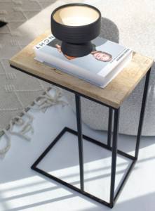 Mesa Auxiliar de Madera Vandana Orion Vertex con Patas de Metal, Diseño Moderno Industrial - Product Image 2