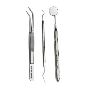 Juego Profesional de Exploración Dental con Espejo Dental, Sonda Dental y Pinzas Dentales de Acero Inoxidable de Alta Precisión - Product Image 1