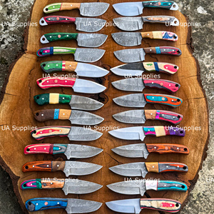 Couteaux de chasse et d'abattage en acier Damas à manche en bois, qualité industrielle, pointe tombante, faits à la main, pour l'extérieur, vente en gros en vrac, fournitures UA - Product Image 6
