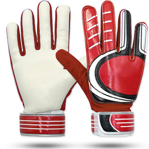Football Goalkeeper Gloves Full Finger Non-Slip Breathable Adjustable Wrist <b>Strap</b> Unisex Sports PU Leather Purple White Finger - Product Image 5