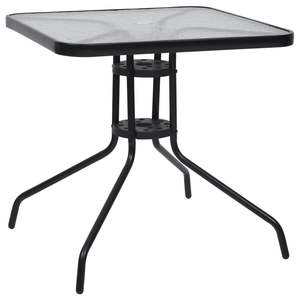 Table de jardin carrée en acier noir durable, design standard pour usage extérieur - Product Image 1