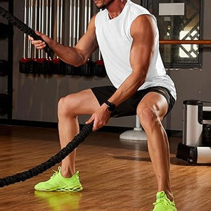 เสื้อกล้ามออกกำลังกายผู้ชาย ผ้าฝ้าย ซับเหงื่อ ระบายอากาศ เหมาะสำหรับเล่นกีฬา ฟิตเนส เพาะกาย ใส่ได้ในฤดูร้อน - Product Image 2