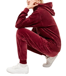 Women Winter Solid Custom Reflective Velvet Tracksuit Zip Slim Fit Windproof Reversible <b>Jogging</b> <b>Suits</b> Velour Hoodies Sweatpants - Product Image 3