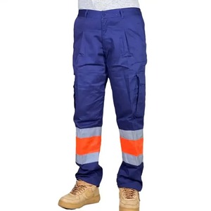 Pantalons de travail haute visibilité personnalisés, pantalons cargo avec bande réfléchissante, logo personnalisé, polyester, résistants à l'eau, certifiés CE - Product Image 1