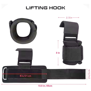 Private Label Heavy Duty Weightlifting Hooks Straps Low MOQ Gym Deadlift Wrist Support <b>Barbell</b> Hooks Supplier - Product Image 6