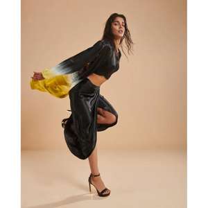 Women <b>Tie</b> <b>Dye</b> Piece Co Ord Set Long Shrug With Crop Top Wrap <b>Skirt</b> Designer Party Resort Wear Outfit - Product Image 3