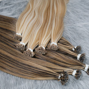 Usine En Gros 100% Cuticules Saines Alignées Extensions De Cheveux Humains De Luxe Italien Kératine Vague Naturelle Pointe Plate Extension De Cheveux - Product Image 6