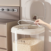 WANUO Conteneur de stockage de riz hermétique grande capacité, anti-insectes, anti-humidité, distributeur de céréales scellé avec roues