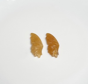 Par de Gemas de Aventurina Naranja Natural Talladas en Forma de Hoja |   Piedras Sueltas Talladas a Mano para la Fabricación de Joyas al por Mayor - Product Image 3