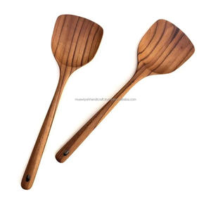 Espátula de cocina de madera hecha a mano de alta calidad, utensilio de mango largo, cuchara de madera, espátula para cocinar, Cocina, Restaurante, uso - Product Image 1