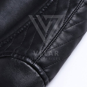 Reasonable Price Casual Breathable <b>Leather</b> <b>Jacket</b> Outdoor <b>Winter</b> Use Lightweight Men's Stand Zipper Front Windproof Eco-Friendly - Product Image 5