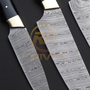 Ensemble de couteaux de cuisine en acier Damas de qualité supérieure, couteau de chef professionnel, lame ultra-affûtée VG10, manche en résine coloré, vente en gros OEM - Product Image 3