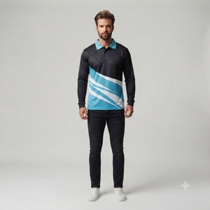 Polo de golf confortable à manches longues pour homme, haut de sport personnalisé, vêtements de sport performants à manches longues pour homme - Product Image 1