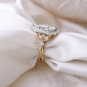 IGI/GIA Lab Grown Cut Diamond Vintage 14k Jaune Mariage/Fiançailles Unisexe Bague Or Blanc Fin pour Anniversaire Fête-Digne - Product Image 2