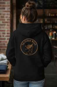 Sudadera con Capucha Elite Valtoran Heritage Griffin – Felpa Gruesa Crema Premium, Diseño Detallado de Arte Lineal Mitológico y Tipografía Arqueada - Product Image 2