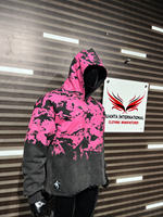 Veste à capuche oversize vintage pour homme, 100% coton molletonné, écologique, dégradé rose et noir, coupe-vent, sweat à capuche d'automne