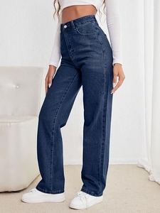 Abdul Royal World Export Women's <b>Boot</b> Cut Jeans Mid Waist Knee-Length Regular Fit Vintage Wash Eco-Friendly Cotton Denim Dark - Product Image 3